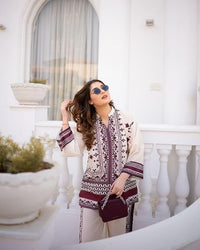 Floral Print Poly-Rayon Co-Ord Set | Mandarin Neck | Women
