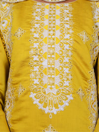 Yellow Embroidered Organza Suit-3