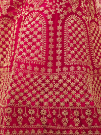 Semi-Stitched Lehenga with Soft Net Fabric & Zari Thread Work by Shreekama