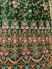 Semi-Stitched Lehenga with Embroidery & Zari Thread Work by Shreekama